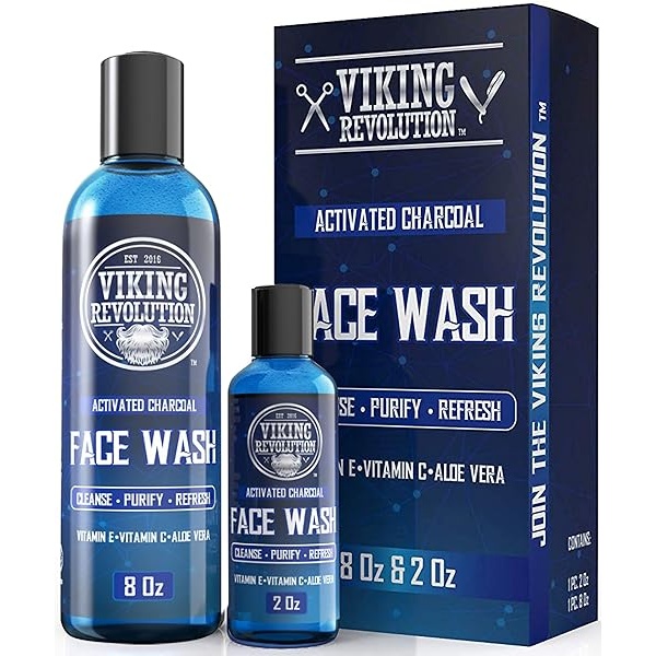 Charcoal Face Wash for Men- Scrub Away Dirt and Toxins - Cleanse, Purify and Refresh - Daily Charcoal Facial Cleanser