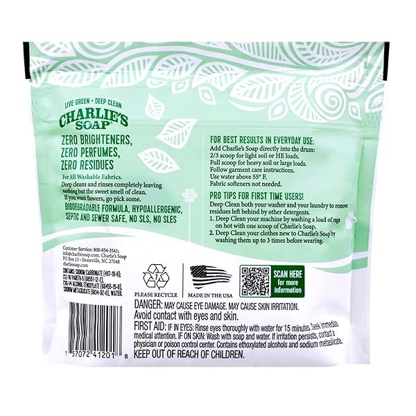 Charlie’s Soap – Fragrance Free Laundry Powder Detergent – 50 Loads (1.3 lbs, 1 Pack) - Image 3