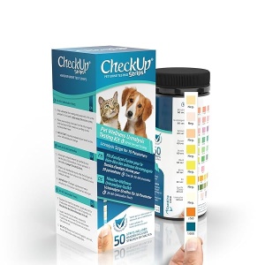 Chequeo 10 parámetros de tiras de prueba de orina para gatos y perros x 50, monitoreo de la salud de las mascotas, detecta urobilinógeno, glucosa, bilirrubina, cetona, gravedad específica, sangre, pH, proteína, nitrito, leucocitos