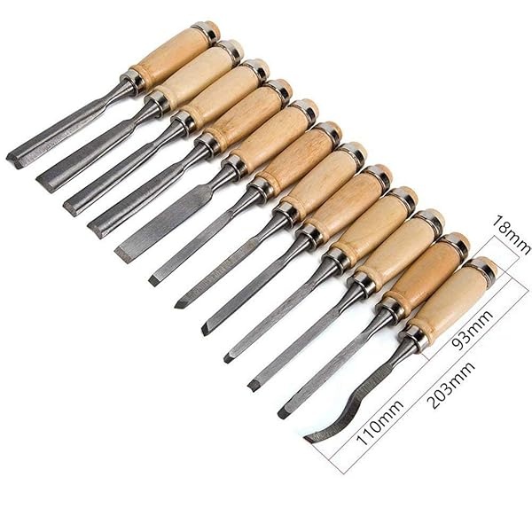 Chi Yue - Juego de cinceles para tallar madera (12 piezas, con estuche de transporte) - Image 4