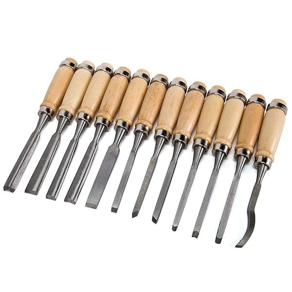 Chi Yue - Juego de cinceles para tallar madera (12 piezas, con estuche de transporte) - Image 6