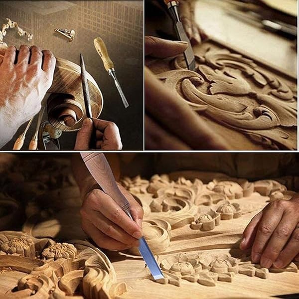 Chi Yue - Juego de cinceles para tallar madera (12 piezas, con estuche de transporte) - Image 9