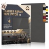 Cinta de reparación de piel, cinta de reparación de piel autoadhesiva de 9 x 11 pulgadas para muebles, kit de reparación de piel para asiento de coche, sofá, silla, asiento de barco, color negro liso
