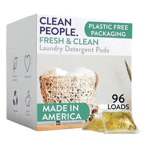 Clean People - Detergente ultra concentrado para colada, aroma fresco de 96 cargas. Alimentado por ingredientes naturales a base de plantas, embalaje reciclable, lucha contra manchas y funciona con todas las máquinas