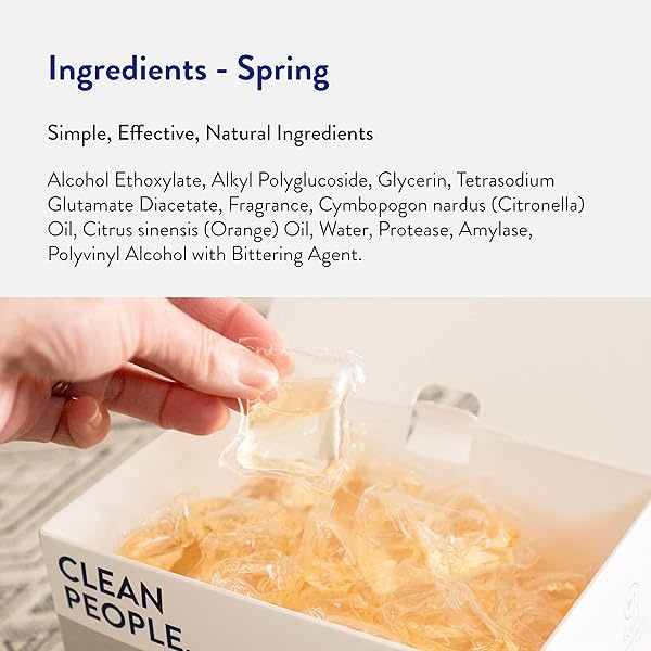 Clean People Laundry Washing Capsules - Recyclable Packaging, Hypoallergenic, Stain Fighting - Ultra Concentrated, Laundry Soap - Spring Scent, 192 Pack - Image 6