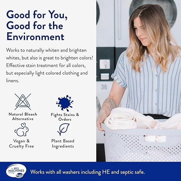 Clean People - Removedor de manchas de oxígeno natural - Alternativa de lejía natural, ingredientes derivados de plantas, ilumina blancos y colores aburridos, elimina las manchas, 86 onzas - Image 3