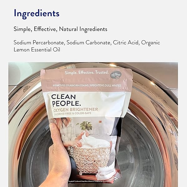 Clean People - Removedor de manchas de oxígeno natural - Alternativa de lejía natural, ingredientes derivados de plantas, ilumina blancos y colores aburridos, elimina las manchas, 86 onzas - Image 6