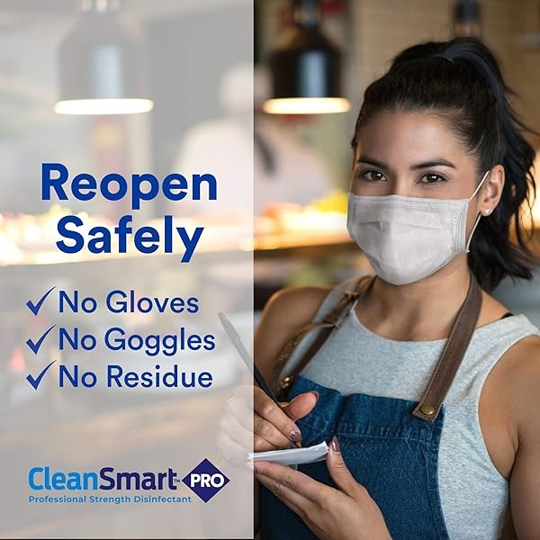 CleanSmart Desinfectante de grado hospitalario, mata el 99.9% de los virus y bacterias, tecnología de ácido hipocloroso, registro EPA, 1 galón (HOCL).. - Image 4
