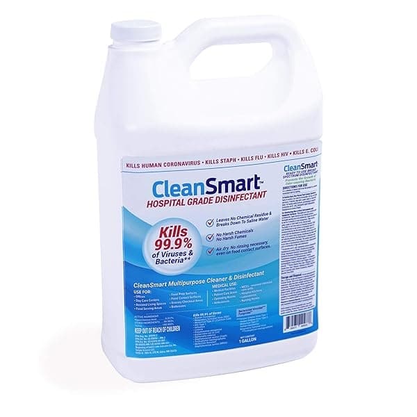 CleanSmart Desinfectante de grado hospitalario, mata el 99.9% de los virus y bacterias, tecnología de ácido hipocloroso, registro EPA, 1 galón (HOCL)..