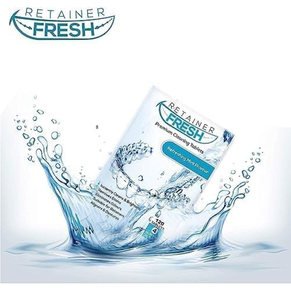 Cleaning Tablets - 120 Tablets 4 Months Supply Retainer Fresh Keeps Retainers Clean, Fresh, Bright, and Stain-Free - Dentures, Invisible Straighteners, Aligners, and Mouth Guards. - Image 9