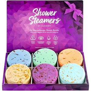 Cleverfy Bombas de Ducha Aromaterapia [6x] | Set de Regalo con Aceites Esenciales | Tabletas Vaporizantes para Spa en Casa
