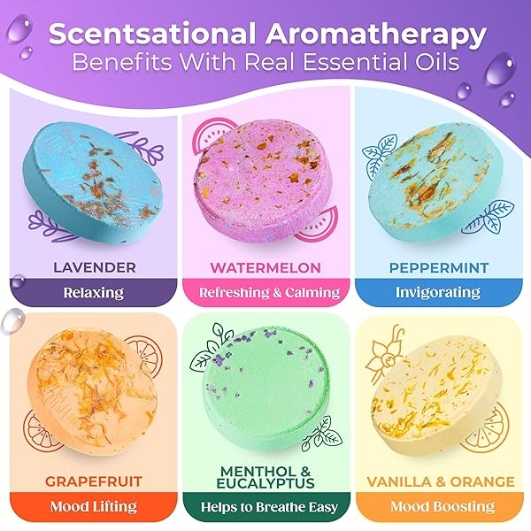 Cleverfy Bombas de Ducha Aromaterapia [6x] | Set de Regalo con Aceites Esenciales | Tabletas Vaporizantes para Spa en Casa - Image 5