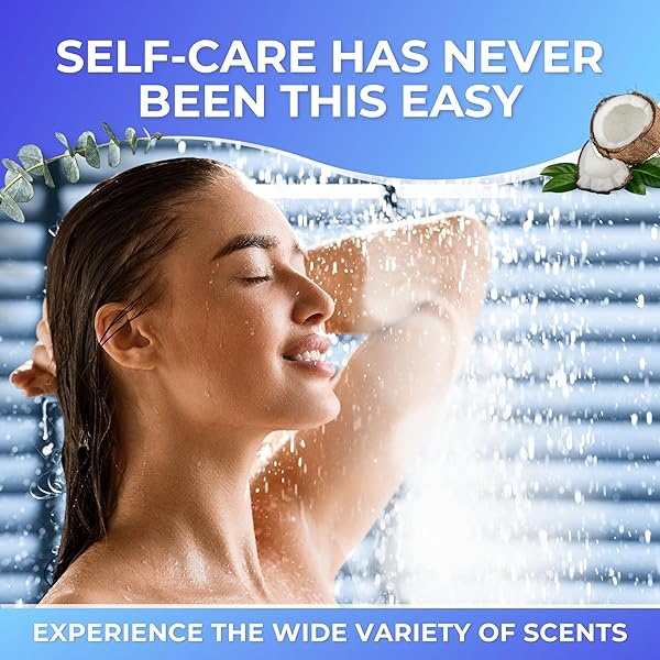 Cleverfy Vaporizadores de ducha de aromaterapia, paquete surtido de 6 bombas de ducha con aceites esenciales. Vaporizador de ducha para cuidado personal y relajación para mujeres y hombres. Conjunto Azul - Image 3