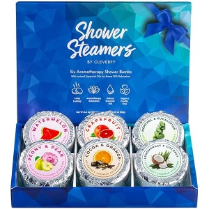 Cleverfy Vaporizadores de ducha de aromaterapia, paquete surtido de 6 bombas de ducha con aceites esenciales. Vaporizador de ducha para cuidado personal y relajación para mujeres y hombres. Conjunto Azul