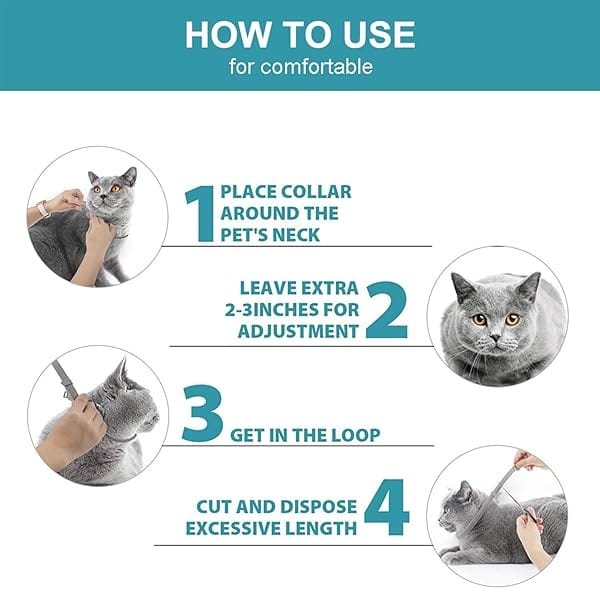 Collar calmante Andrimax para gatos y gatitos, alivia la ansiedad o el estrés, fórmula de feromonas naturales, no dañina, resistente al agua, para tu mascota, collar de hasta 15 pulgadas, se adapta a gatos - Image 4