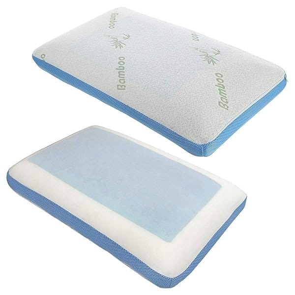 Comfyt - Almohada cervical refrescante, almohada ortopédica de espuma viscoelástica para dormir en el estómago, almohadas de cama con refuerzo para dormir, capa de gel que proporciona frescura, funda - Image 9