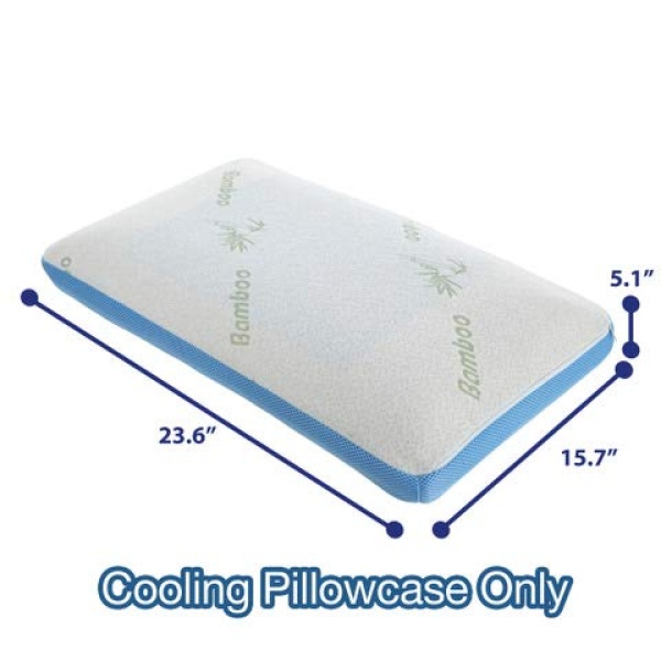 Comfyt - Funda de almohada de gel de repuesto para todas las almohadas de la marca clásica para almohadas de espuma viscoelástica, lavable a máquina, transpirable, antialérgica, solo funda de almohada - Image 3