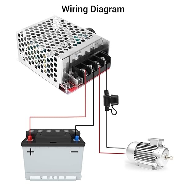 Controlador de velocidad del motor PWM CC, PEMENOL 7-70 V 30 A, interruptor de control de velocidad ajustable PWM regulador de velocidad del motor con fusible de 30 A utilizado para control de velocidad del ventilador - Image 6