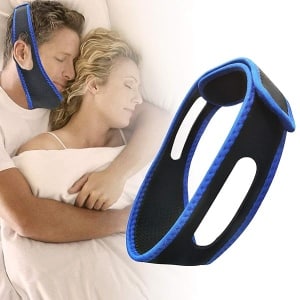 Correa de barbilla para usuarios CPAP CPAP para hombres y mujeres con correa de barbilla antironquidos para solución de ronquidos, dispositivos antironquidos eficaces, silencio silencioso, tope de ronquido, tamaño medio para hombres y mujeres