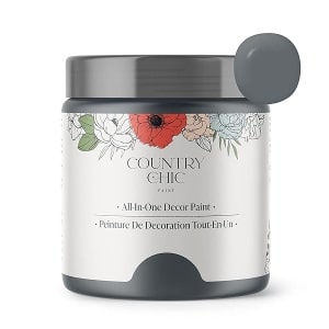 Country Chic Paint Chalk Style - Pintura todo en uno para muebles, decoración del hogar, armarios, manualidades, respetuosa con el medio ambiente, preparación mínima de superficies, pintura mate multisuperficie, color gris frío (4 onzas) / 118 ml (paquete de 1)