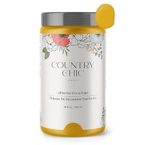 Country Chic Paint - Pintura todo en uno estilo gis para muebles, decoración del hogar, armarios, manualidades, pintura mate respetuosa con el medio ambiente, mostaza fresca [amarillo mostaza] cuarto
