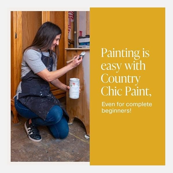 Country Chic Paint - Pintura todo en uno estilo gis para muebles, decoración del hogar, armarios, manualidades, pintura mate respetuosa con el medio ambiente, mostaza fresca [amarillo mostaza] cuarto - Image 6