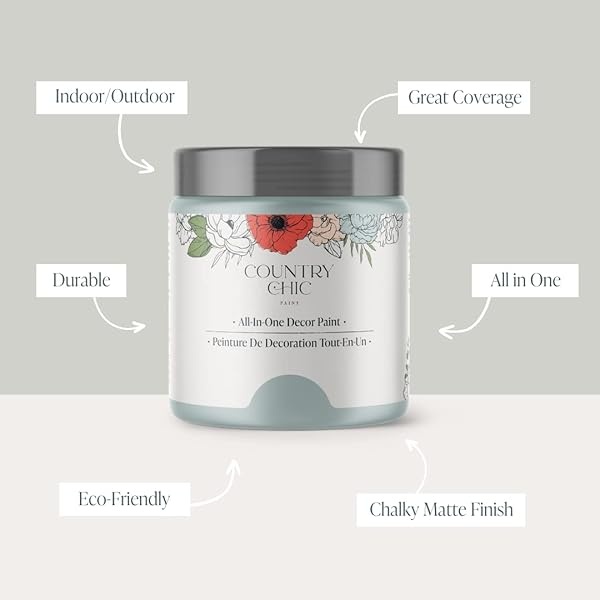 Country Chic Paint - Pintura todo en uno estilo gis para muebles, decoración del hogar, armarios, manualidades, pintura mate respetuosa con el medio ambiente, zacate duna [verde] cuarto de galón 32 - Image 3