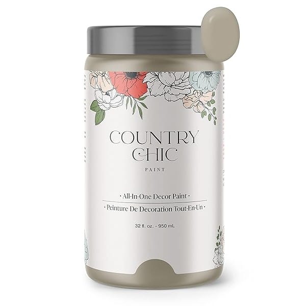 Country Chic Paint - Pintura todo en uno estilo gis para muebles, decoración del hogar, armarios, manualidades, pintura mate respetuosa con el medio ambiente, velada [beige topo] cuarto de galón 32