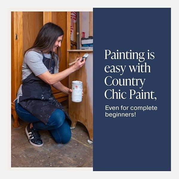 Country Chic Paint - Pintura todo en uno estilo gis para muebles, decoración del hogar, armarios, manualidades, pintura mate respetuosa con el medio ambiente, Starstruck [azul marino] 4 onzas - Image 6
