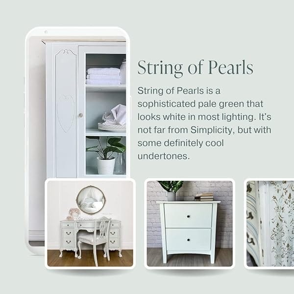 Country Chic Paint - Pintura todo en uno estilo gis para muebles, decoración del hogar, armarios, manualidades, pintura mate respetuosa con el medio ambiente, cadena de perlas [verde claro] 4 onzas - Image 4