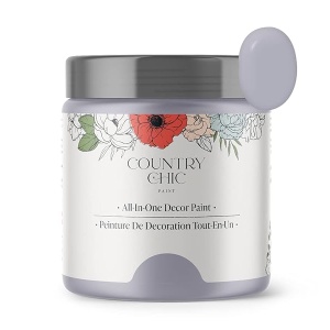 Country Chic Paint - Pintura todo en uno estilo gis para muebles, decoración del hogar, armarios, manualidades, pintura mate respetuosa con el medio ambiente, glicina [morado claro] pinta 16 onzas /