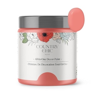 Country Chic Paint - Pintura todo en uno estilo gis para muebles, decoración del hogar, armarios, manualidades, pintura mate respetuosa con el medio ambiente, brillo del atardecer [rosa coral] 4