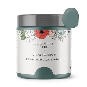 Country Chic Paint - Pintura todo en uno estilo gis para muebles, decoración del hogar, armarios, manualidades, respetuosa con el medio ambiente, preparación mínima de superficies, pintura mate multisuperficie - Wanderess [verde azulado] - (4 onzas)