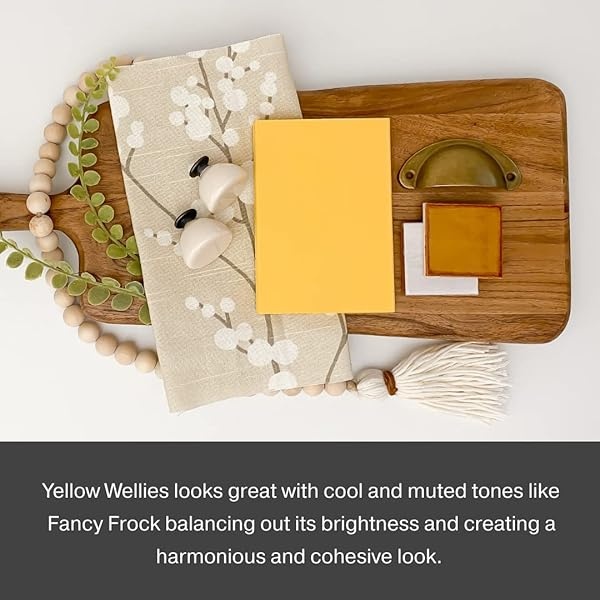 Country Chic Paint - Pintura todo en uno estilo gis para muebles, decoración del hogar, armarios, manualidades, respetuosa con el medio ambiente, preparación mínima de superficies, pintura mate multisuperficie - chanclos amarillas [amarillo] - pinta (16 onzas) - Image 9