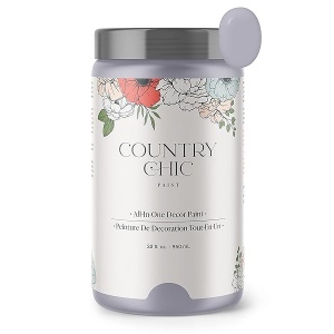 Country Chic Paint - Pintura todo en uno estilo gis para muebles, decoración del hogar, armarios, manualidades, respetuosa con el medio ambiente, preparación mínima de superficies, pintura mate multisuperficie - Glicina [morado claro] - cuarto de galón (32 onzas)