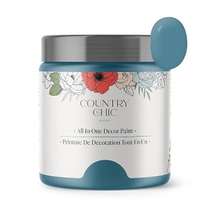 Country Chic Paint - Pintura todo en uno estilo gis para muebles, decoración del hogar, armarios, manualidades, respetuosa con el medio ambiente, preparación mínima de superficies, pintura mate multisuperficie - piscina de mareas [azul] - pinta (16 onzas)