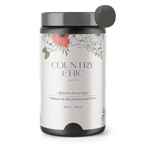 Country Chic Paint - Pintura todo en uno estilo gis para muebles, decoración del hogar, gabinetes, manualidades, pintura mate, tostada oscura [café oscuro] cuarto de galón 32 onzas