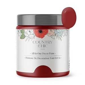 Country Chic Paint - Pintura todo en uno estilo gis para muebles, decoración del hogar, gabinetes, manualidades, pintura mate respetuosa con el medio ambiente, pinta la ciudad [rojo] 4 onzas