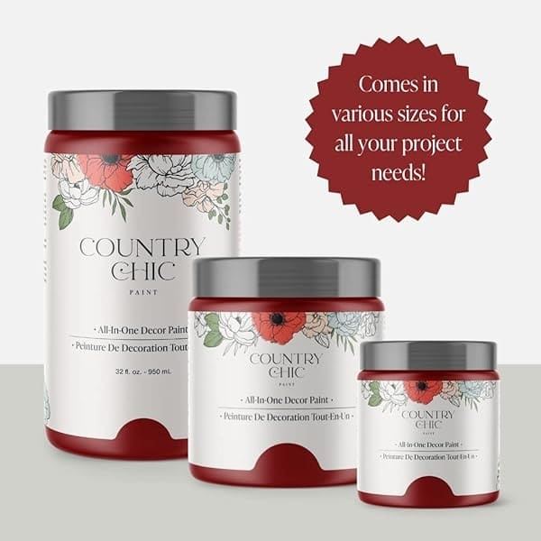 Country Chic Paint - Pintura todo en uno estilo gis para muebles, decoración del hogar, gabinetes, manualidades, pintura mate respetuosa con el medio ambiente, pinta la ciudad [rojo] 4 onzas - Image 7