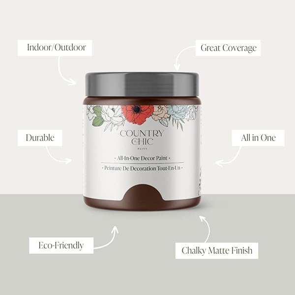 Country Chic Paint - Pintura todo en uno estilo gis para muebles, decoración del hogar, gabinetes, manualidades, respetuosa con el medio ambiente, pintura mate, encuadernada en piel [café chocolate] - Image 3