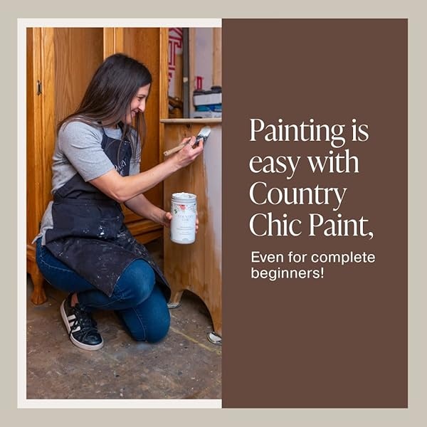 Country Chic Paint - Pintura todo en uno estilo gis para muebles, decoración del hogar, gabinetes, manualidades, respetuosa con el medio ambiente, pintura mate, encuadernada en piel [café chocolate] - Image 6