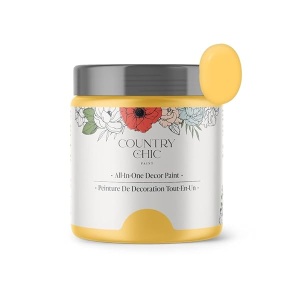 Country Chic Paint - Pintura todo en uno estilo tiza para muebles, decoración del hogar, armarios, manualidades, pintura mate respetuosa con el medio ambiente, botas amarillas [amarillas] 4 onzas /