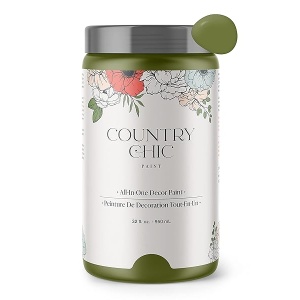 Country Chic Paint - Pintura todo en uno estilo tiza para muebles, decoración del hogar, gabinetes, manualidades, pintura mate respetuosa con el medio ambiente, jardín secreto [verde] cuarto de galón,