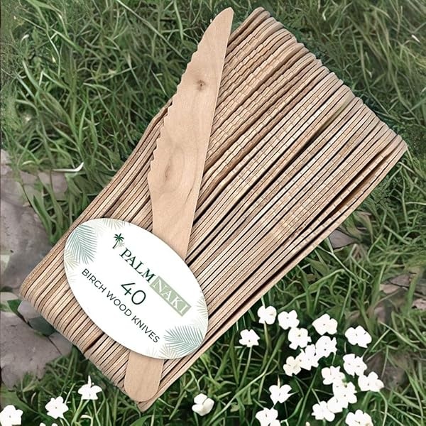 Cubertería Palm Naki (40 unidades) de Palm Leaf – vajilla desechable, cubiertos compostables y biodegradables, Knives - Image 4