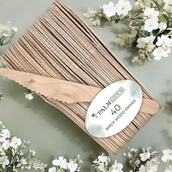 Cubertería Palm Naki (40 unidades) de Palm Leaf – vajilla desechable, cubiertos compostables y biodegradables, Knives - Image 8