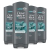 DOVE MEN + CARE Dove Men+Care Mens Body Wash Blue Eucalyptus and Birch 4 Count Dry Skin Body Wash with Micromoisture, Effectively Washes Away Bacteria While Nourishing Your Skin, 18 oz