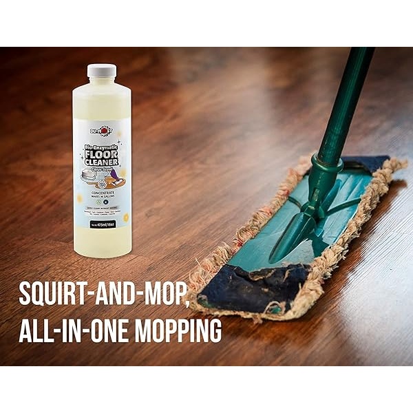 DU-MOST concentrado limpiador de pisos (hace 16 galones); enzimas a base de plantas, niños, mascotas y medio ambiente, pH neutro, biodegradable; limpia todos los suelos de superficie dura, sin enjuague, cítricos; 16 oz - Image 5