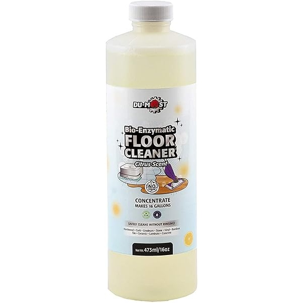 DU-MOST concentrado limpiador de pisos (hace 16 galones); enzimas a base de plantas, niños, mascotas y medio ambiente, pH neutro, biodegradable; limpia todos los suelos de superficie dura, sin enjuague, cítricos; 16 oz
