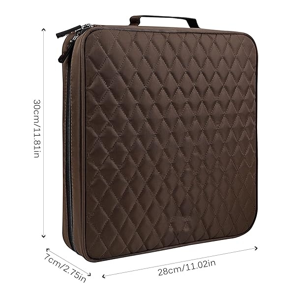 DVD Case CD Case Holder - 160 Capacity Portable Carrying DVD Disc Storage Case Hard CD Case Holder Wallet Bag Binder Booklet Organizer for Car Office Home Travel | Movie Media Audio Music (Brown) - Image 3