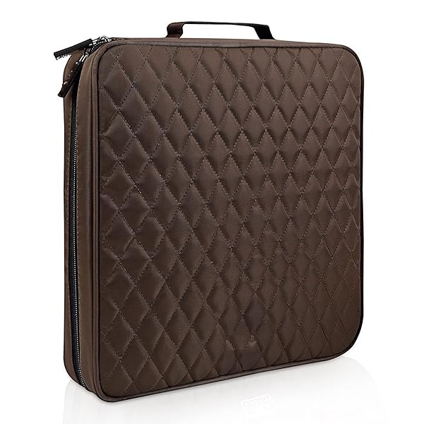 DVD Case CD Case Holder - 160 Capacity Portable Carrying DVD Disc Storage Case Hard CD Case Holder Wallet Bag Binder Booklet Organizer for Car Office Home Travel | Movie Media Audio Music (Brown)